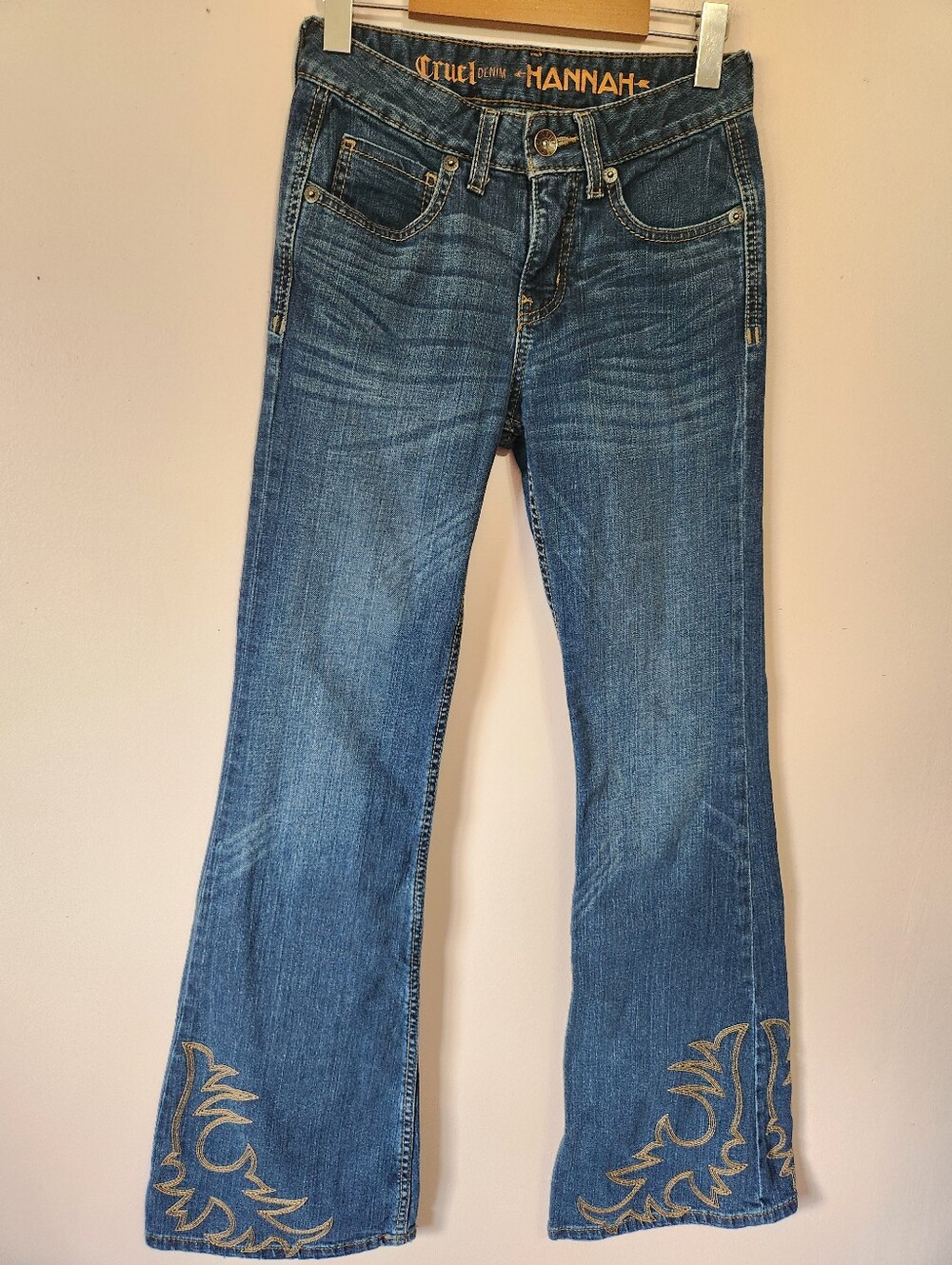 Cruel Denim Hannah Western Embroidered Flare Bootcut Jeans 25/0 Long Bareback
